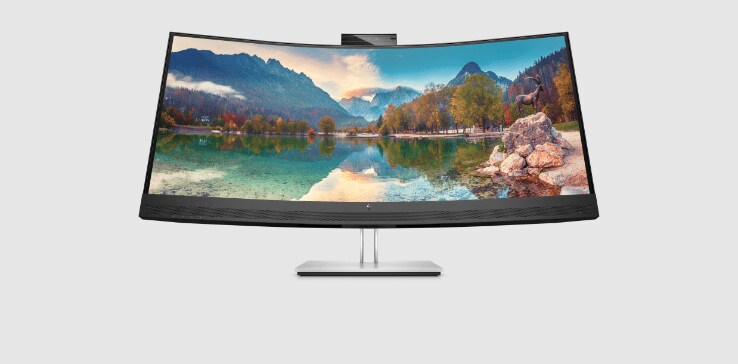 Monitor WQHD curvo USB-C para videoconferência HP E34m G4